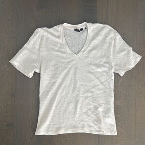 BOSS Classic White V-Neck women Shirt, size XS